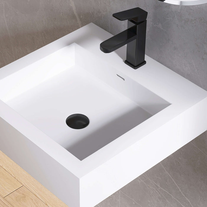 Medunjess 19'' Parabola Wall Mounted Bathroom Sink Solid Surface Sink