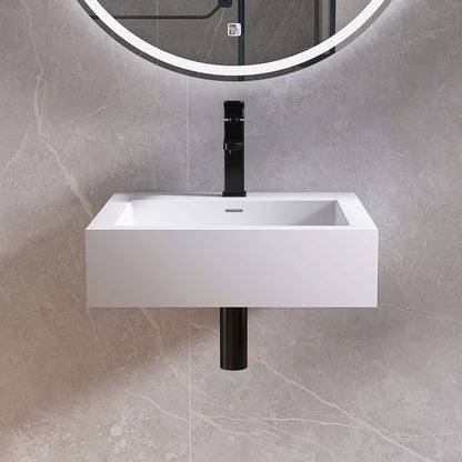 Medunjess 19'' Parabola Wall Mounted Bathroom Sink Solid Surface Sink