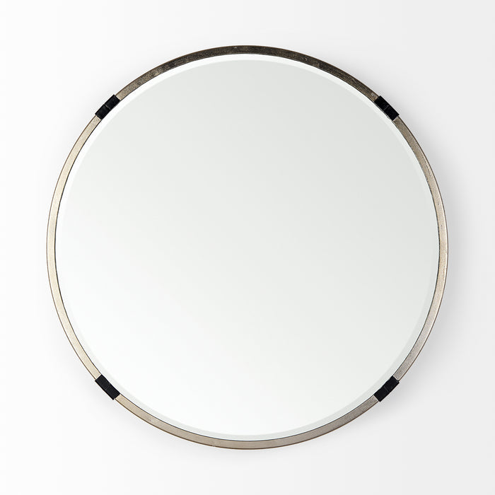 Melissa 23" Small Round Gold Metal Wall Mirror