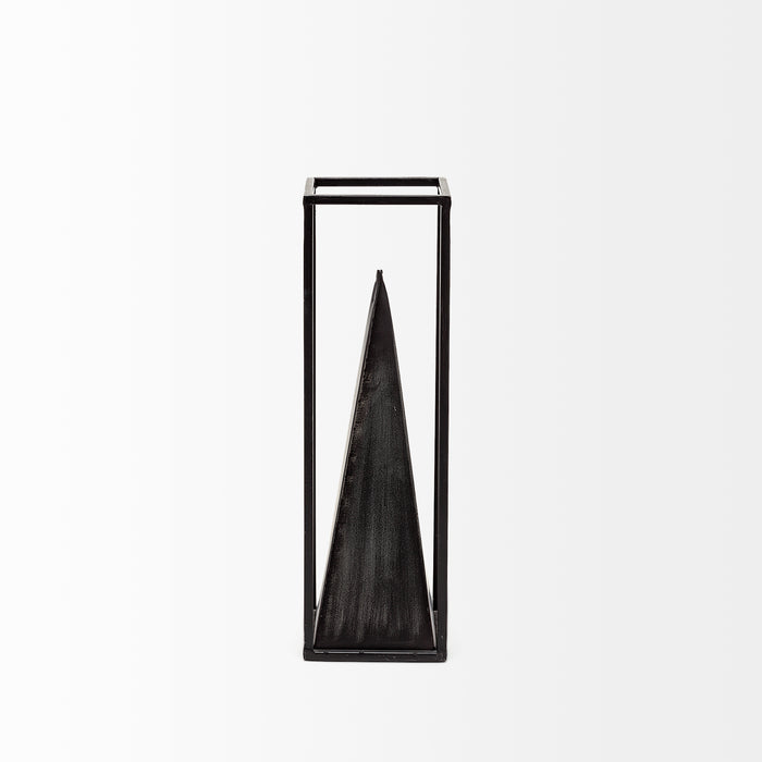 Memphis II (Medium) 4L x 4W Black Metal Pyramid In A Square Frame