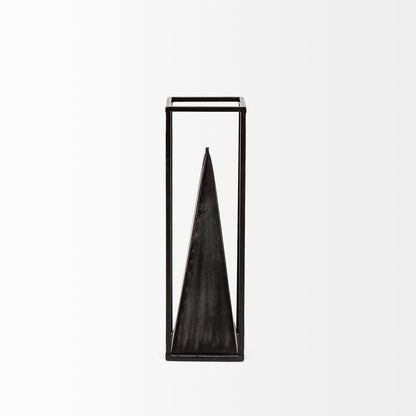 Memphis II (Medium) 4L x 4W Black Metal Pyramid In A Square Frame