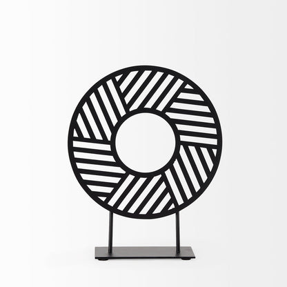 Micra 9.1L x 2.6W x 10.9H Matte Black Metal Decorative Object on a Stand