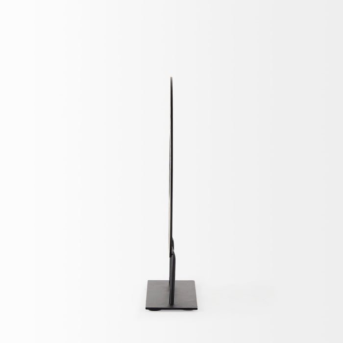 Micra 9.1L x 2.6W x 10.9H Matte Black Metal Decorative Object on a Stand