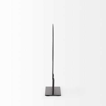 Micra 9.1L x 2.6W x 10.9H Matte Black Metal Decorative Object on a Stand
