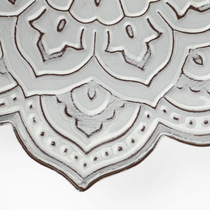 Miranda Set of 2 Stamped Metal Lotus Flower Wall Decor