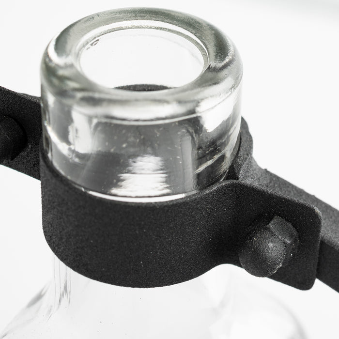 Monica I Short Black Metal Glass Bottle Vase