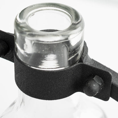Monica I Short Black Metal Glass Bottle Vase