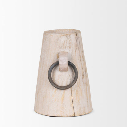 Monique Small Light Brown w/ Handles Wood Pot