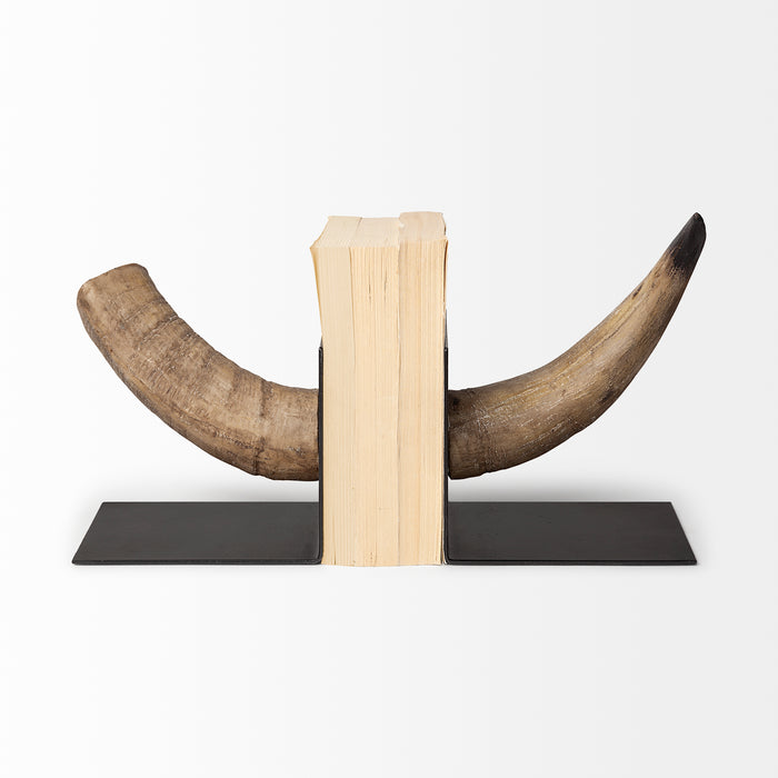 Nickerson (Set of 2) 6L x 7W Bull Horn Bookends