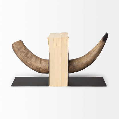 Nickerson (Set of 2) 6L x 7W Bull Horn Bookends