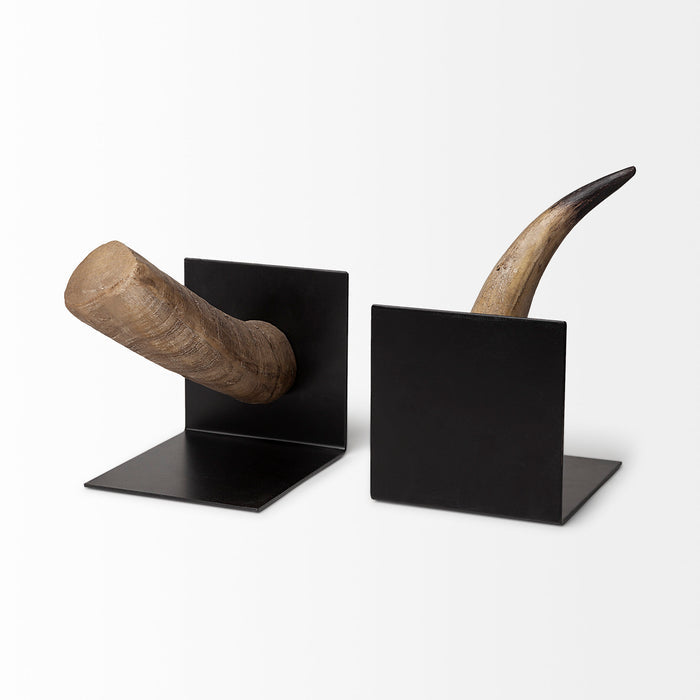 Nickerson (Set of 2) 6L x 7W Bull Horn Bookends
