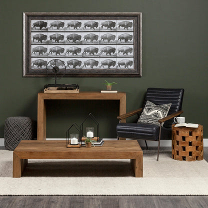 Oris Black Metal/Wood Open Frame Table Clock