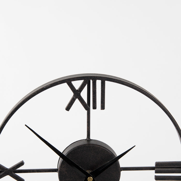 Oris Black Metal/Wood Open Frame Table Clock