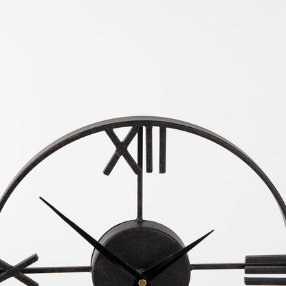 Oris Black Metal/Wood Open Frame Table Clock
