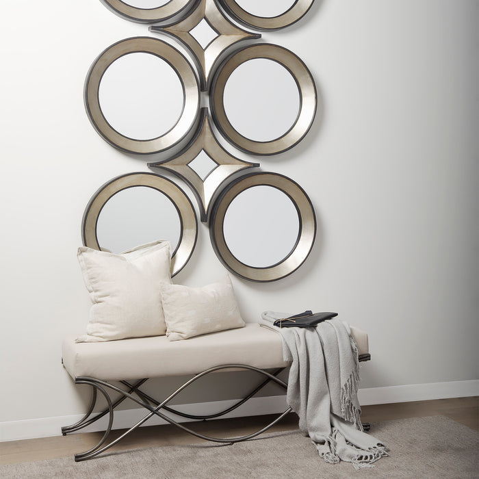 Ovallas 17L x 17H Star Champagne Wood Frame Mirror