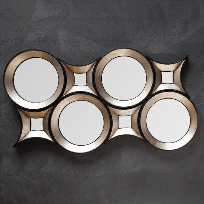 Ovallas 17L x 17H Star Champagne Wood Frame Mirror