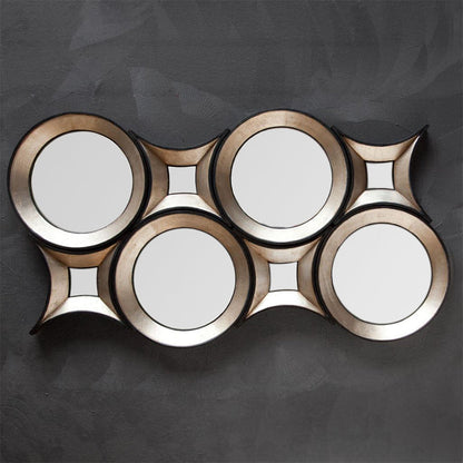 Ovallas 17L x 17H Star Champagne Wood Frame Mirror