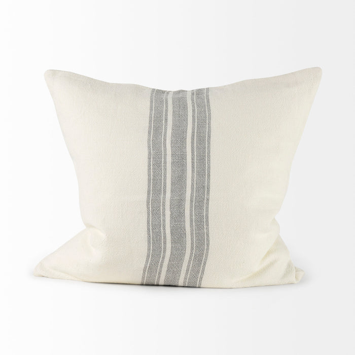 Patrice 22 x 22 Cream With Gray Stripes Decorative Pillow Cover