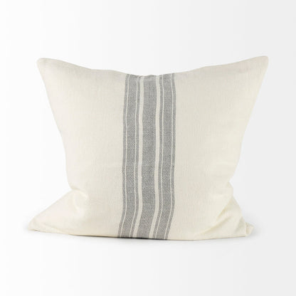 Patrice 22 x 22 Cream With Gray Stripes Decorative Pillow Cover