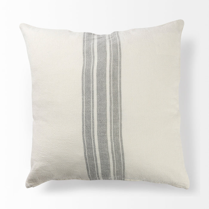 Patrice 22 x 22 Cream With Gray Stripes Decorative Pillow Cover
