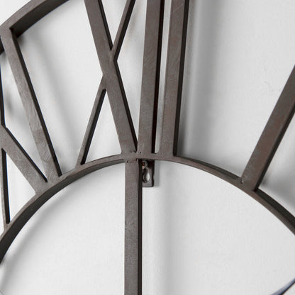Pender 29.9L x 1.8W x 29.9H Black Iron Round Wall Clock