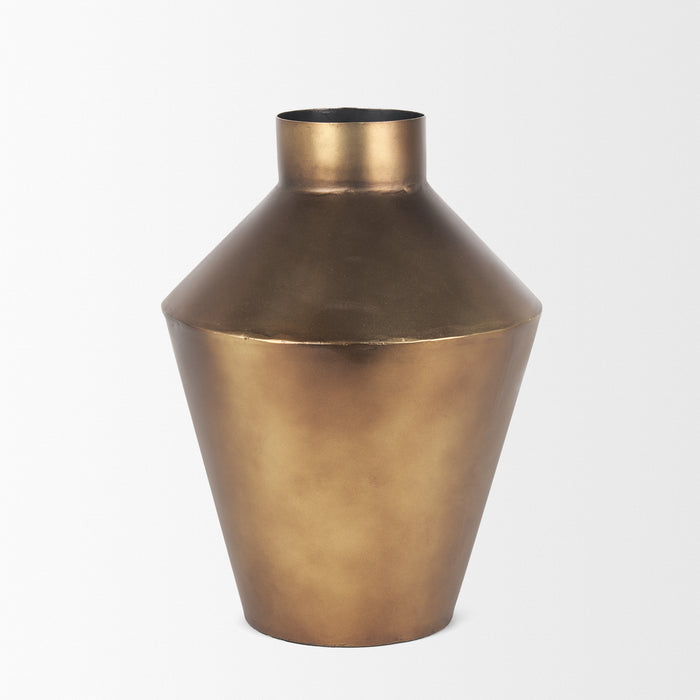 Perrin Small Brushed Gold Metal Decorative Vase