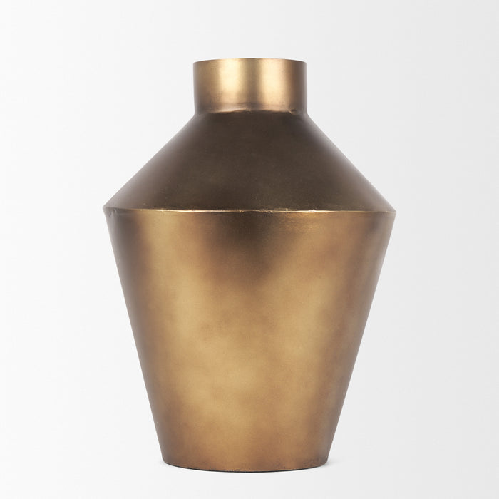 Perrin Small Brushed Gold Metal Decorative Vase
