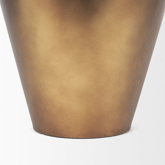 Perrin Small Brushed Gold Metal Decorative Vase