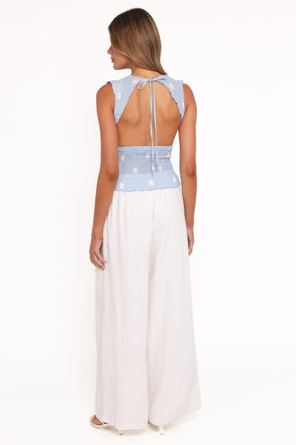 Elowen Wide Leg Pants - White