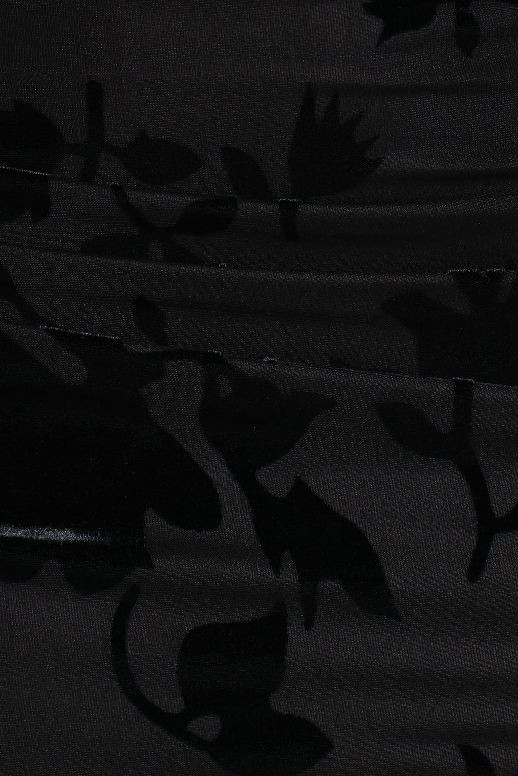 Emily Burnout Velvet Skirt - Black