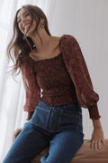 Alberta Top - Burgundy Paisley