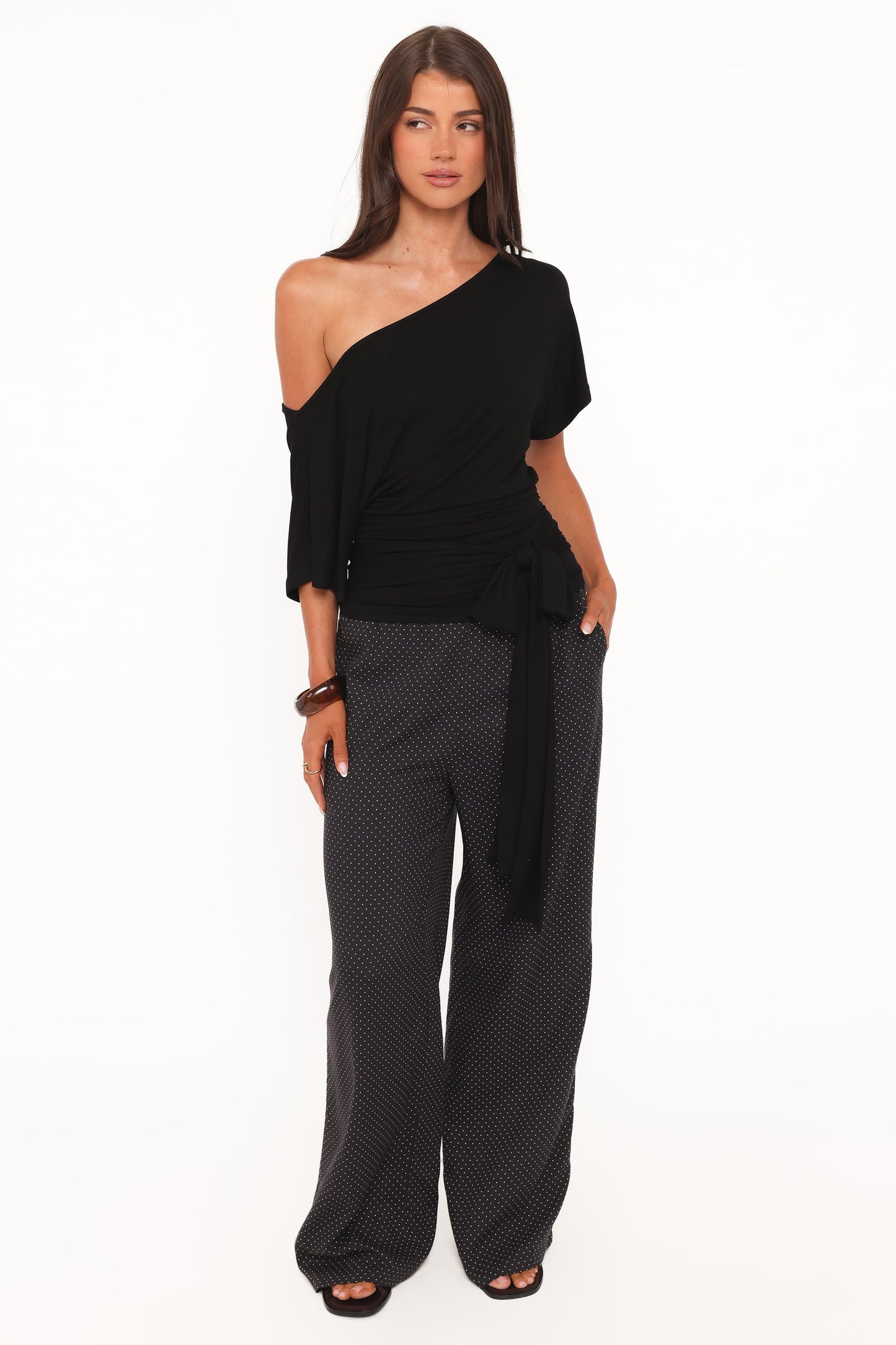 Clarke Off The Shoulder Tie Top - Black