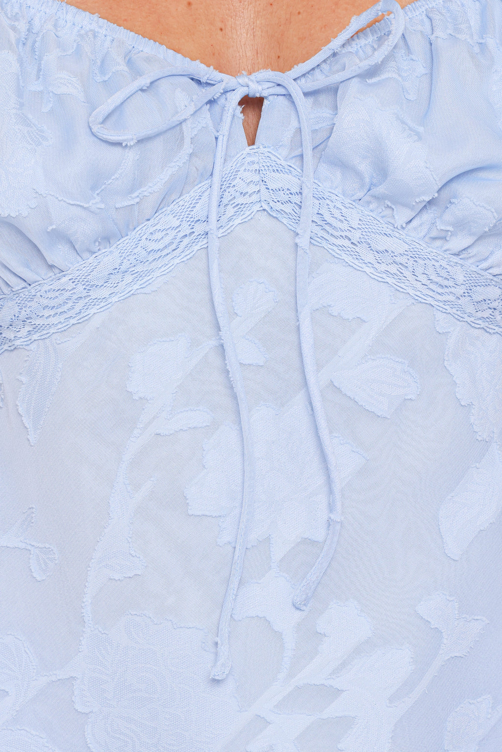 Clodagh Textured Flutter Top - Powder Blue
