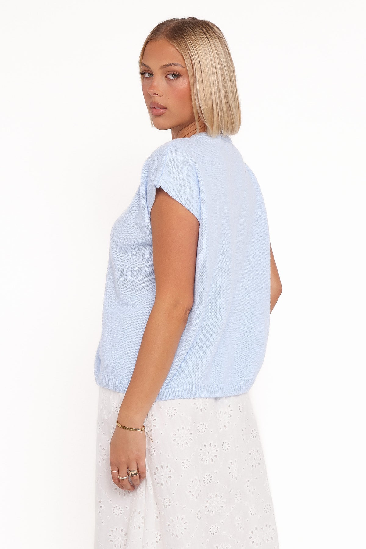 Mariana Knit Vest - Pale Blue