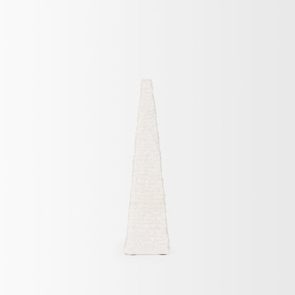 Pyramis White Rough Marble Obelisk 13"