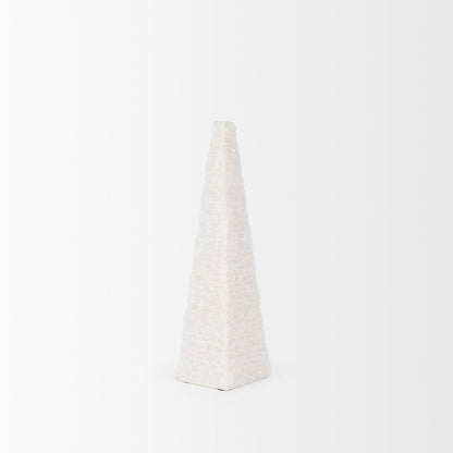 Pyramis White Rough Marble Obelisk 13"