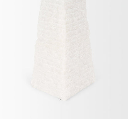 Pyramis White Rough Marble Obelisk 13"