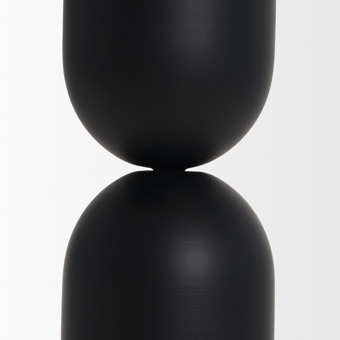 Qamra Short Black Metal Pillar Candle Holder