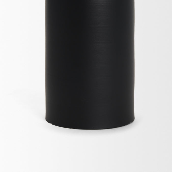 Qamra Short Black Metal Pillar Candle Holder