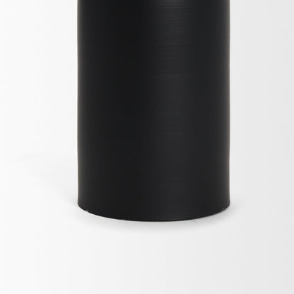 Qamra Short Black Metal Pillar Candle Holder