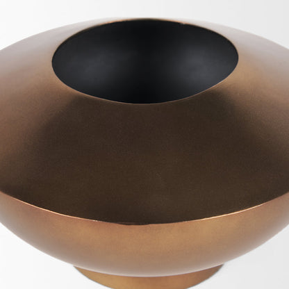 Quiana Medium Textured Gold Metal Vase