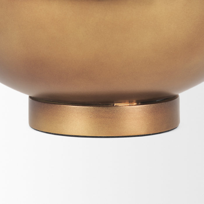 Quiana Medium Textured Gold Metal Vase