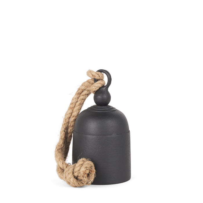 Quincy Small Matte Black Metal Decorative Bell Object