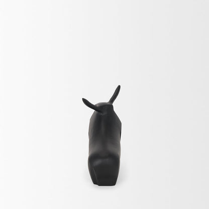 Radu Small Matte Black Metal Bull Decorative Object