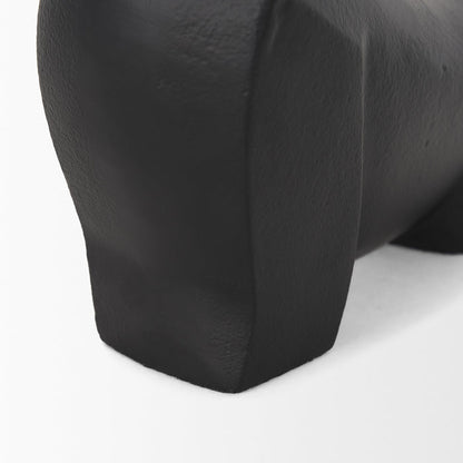 Radu Small Matte Black Metal Bull Decorative Object
