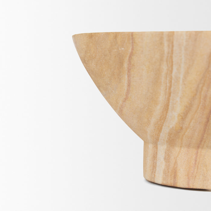 Ramira Beige Sandstone Decorative Pedestal Bowl
