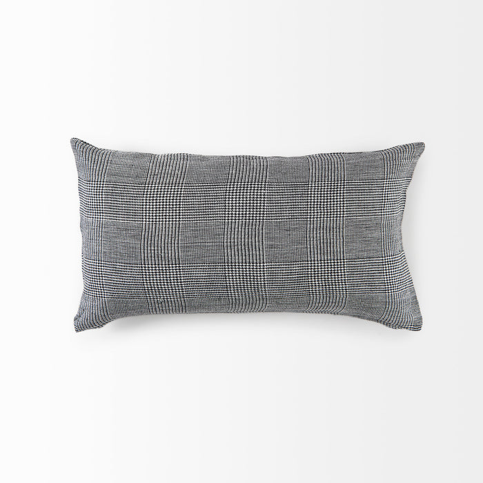 Ramone 14 x 26 White and Black Fabric Decorative Pillow Cover