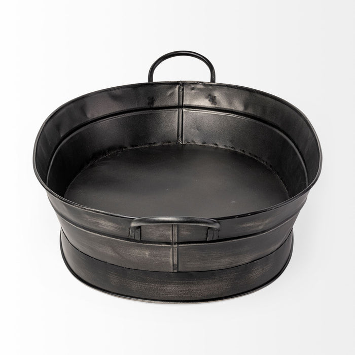 Reno 20L x 14W Black Metal Vintage Inspired Basket