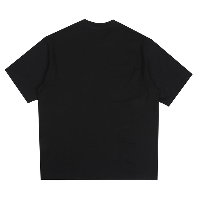 Rhinestone College Relaxed Fit T-Shirt - Black