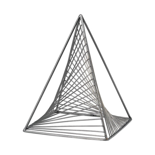 Risley 8L x 8W Gray Metal Triangular Decorative Object